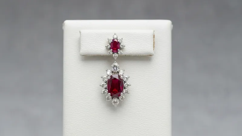 Boucles d'oreilles rubis ornées de diamants : luxe inégalé